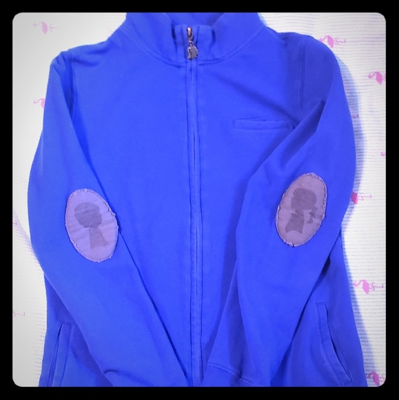 Boy Meets Girl Tops - Boy Meets Girl Blue Sweatshirt with Gray Patches